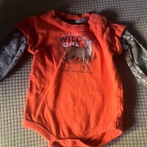 Carhartt Orange Bodysuit with Deer Graphic